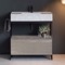 Modern  Console Vanity with Grey Oak Cabinet, Marble Style Sink, 35